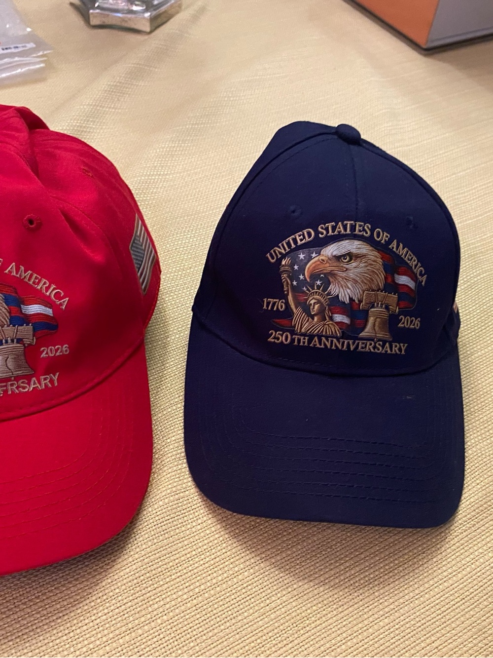 United States 250th Anniversary Eagle Baseball Cap - Navy, Red and Beige